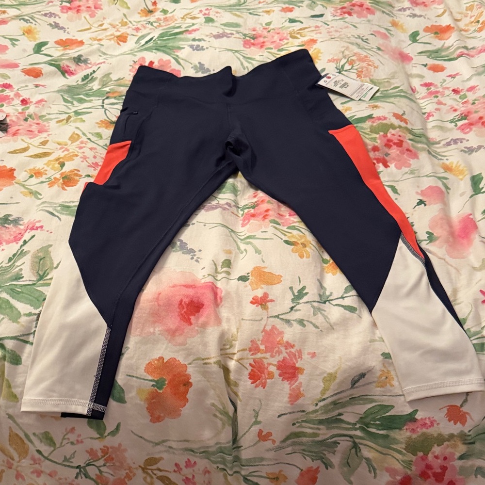 Champion Absolute Eco Navy and Red Athletic Tights Size Large. New with Tags.